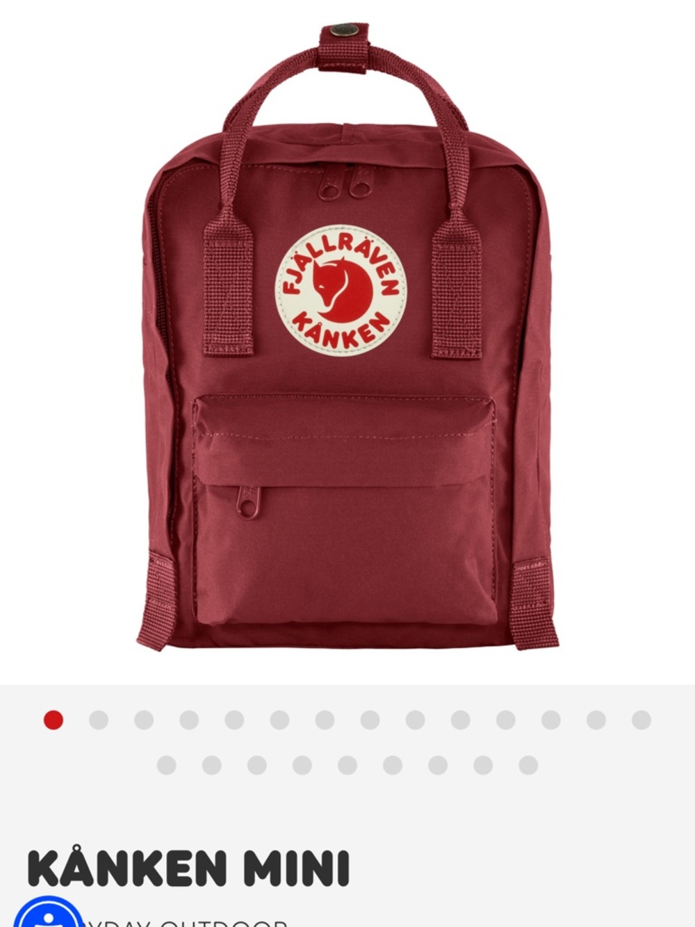 Fjallraven Kanken Mini Backpack in ox red